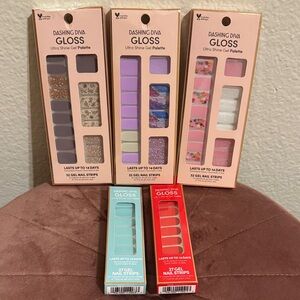 Dashing Diva Gloss Nail Strips Set - Purple, Pink, Red